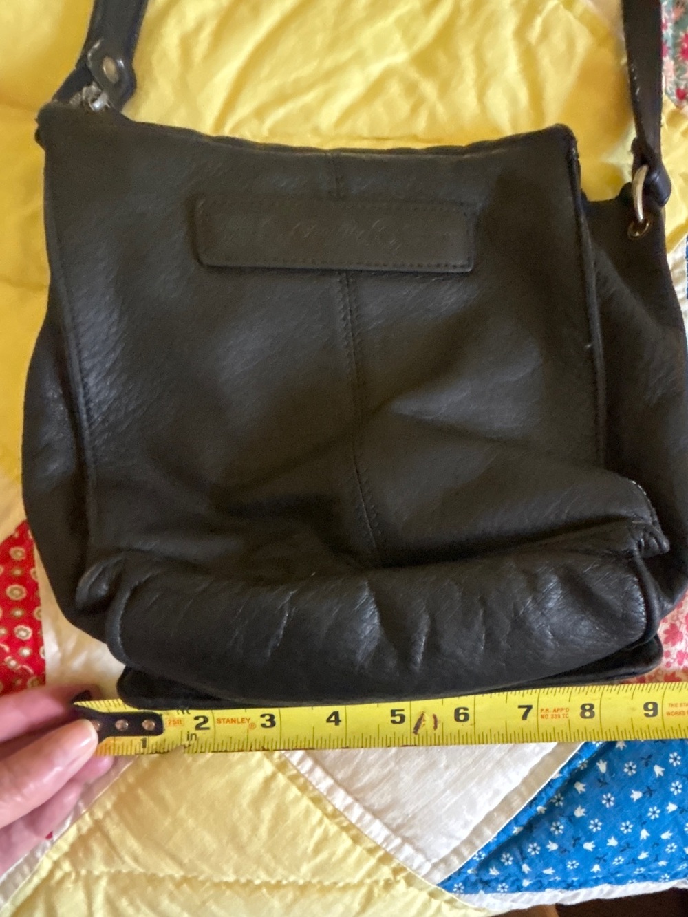 Fossil Black Leather Crossbody with Front Pocket & Key Charm - Picture 8 of 9